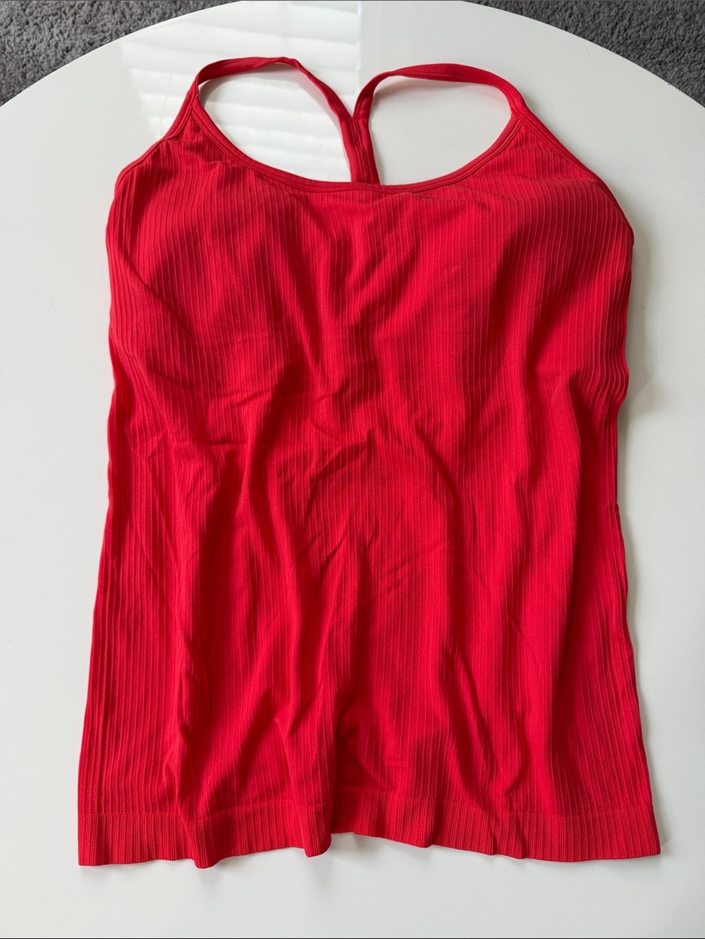 CRZ YOGA Ribbed Red Tank Top